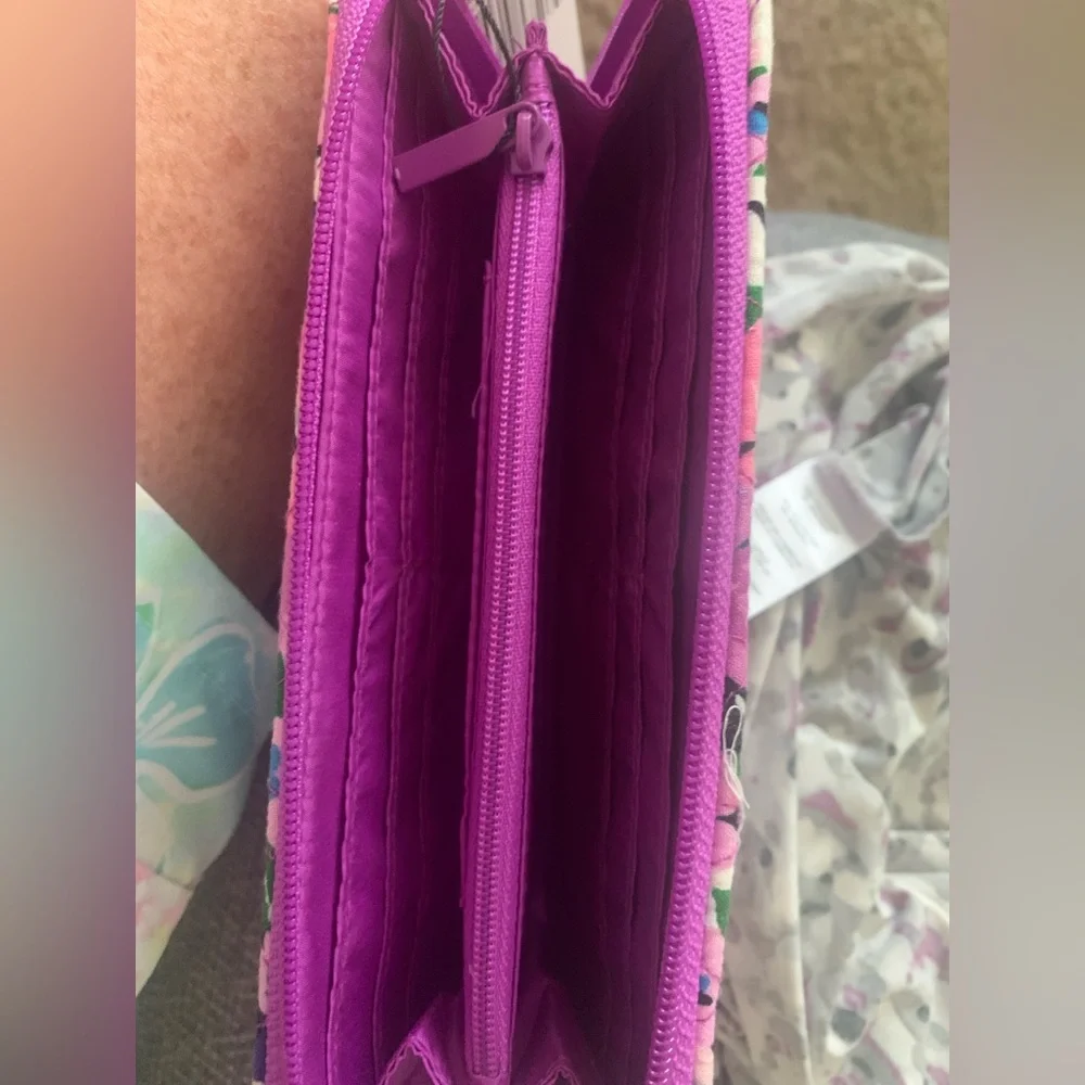 Vera Bradley Floral Quilted Wallet - Pink, Purple, Green - Picture 4 of 5